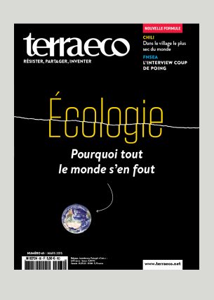 Conception graphique et direction artistique
Photo de une : NASA
Éditeur : Terra economica SAS
Volume : 84 pages
Format : 200 x 265 mm
Périodicité : mensuelle
Mai 2006 - Avril 2016